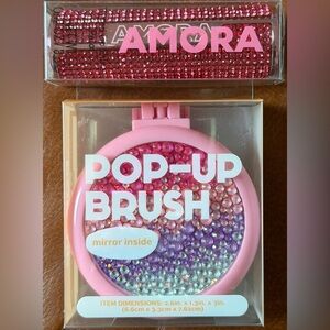 BLINGY Bundle! 💎 Amora, Tinted Lip Shine 💖🌸 & BLINGY 💎✨💖🪞POP-UP BRUSH, BNIP!